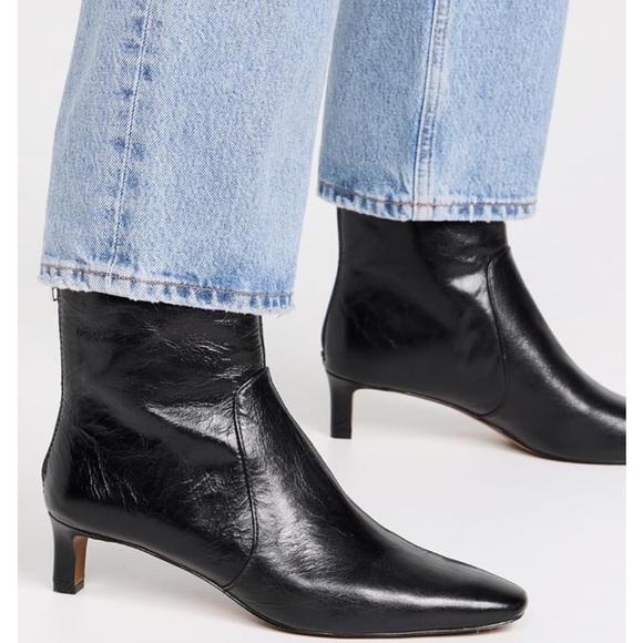 Madewell Women's The Dimes Kitten-Heel Boot in Crinkle Leather - Picture 3 of 5